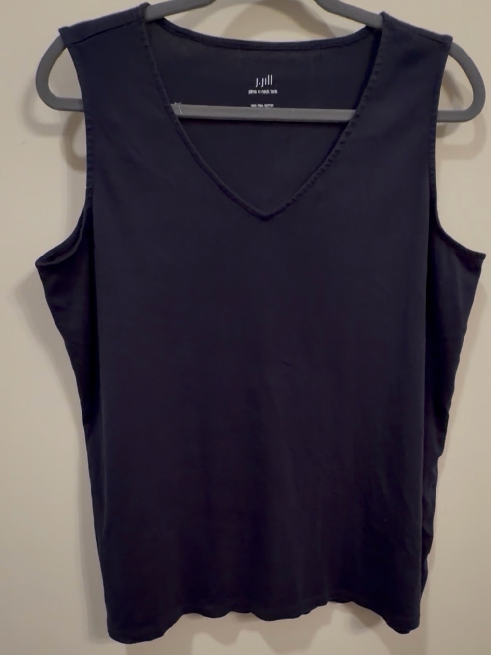 J Jill cotton Sleeveless V-Neck Tank Top - Black L